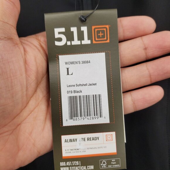 5.11 Tacticcal Leone Softshell Jacket Women Size Large NWT Long Sleeve - Picture 7 of 16